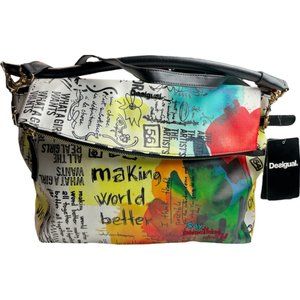 Desigual Say Something Nice Bag purse multi colored graphic digital art